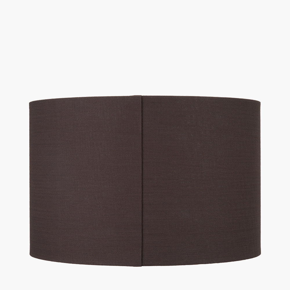 Lino 40cm Bitter Chocolate Self Lined Linen Cylinder Lampshade