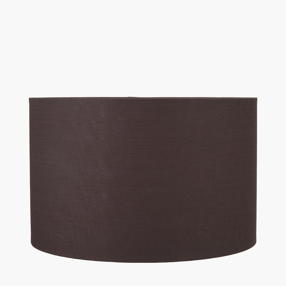 Lino 45cm Bitter Chocolate Self Lined Linen Cylinder Lampshade
