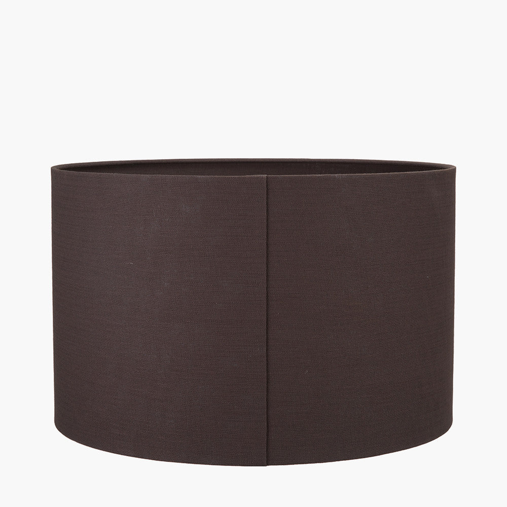Lino 45cm Bitter Chocolate Self Lined Linen Cylinder Lampshade