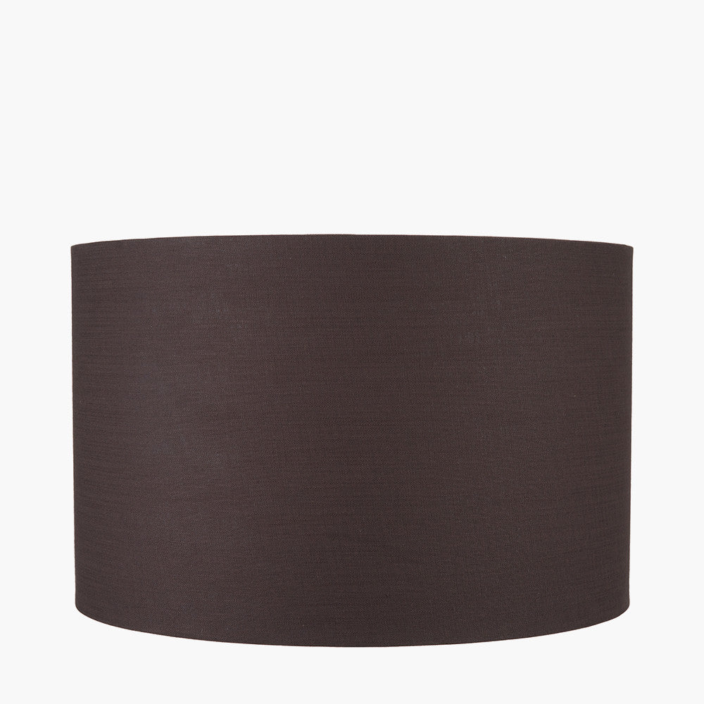 Lino 50cm Bitter Chocolate Self Lined Linen Cylinder Lampshade