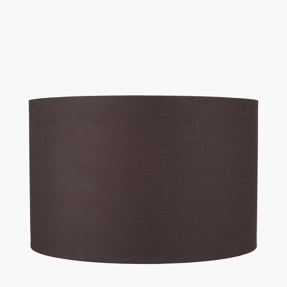 Lino 50cm Bitter Chocolate Self Lined Linen Cylinder Lampshade