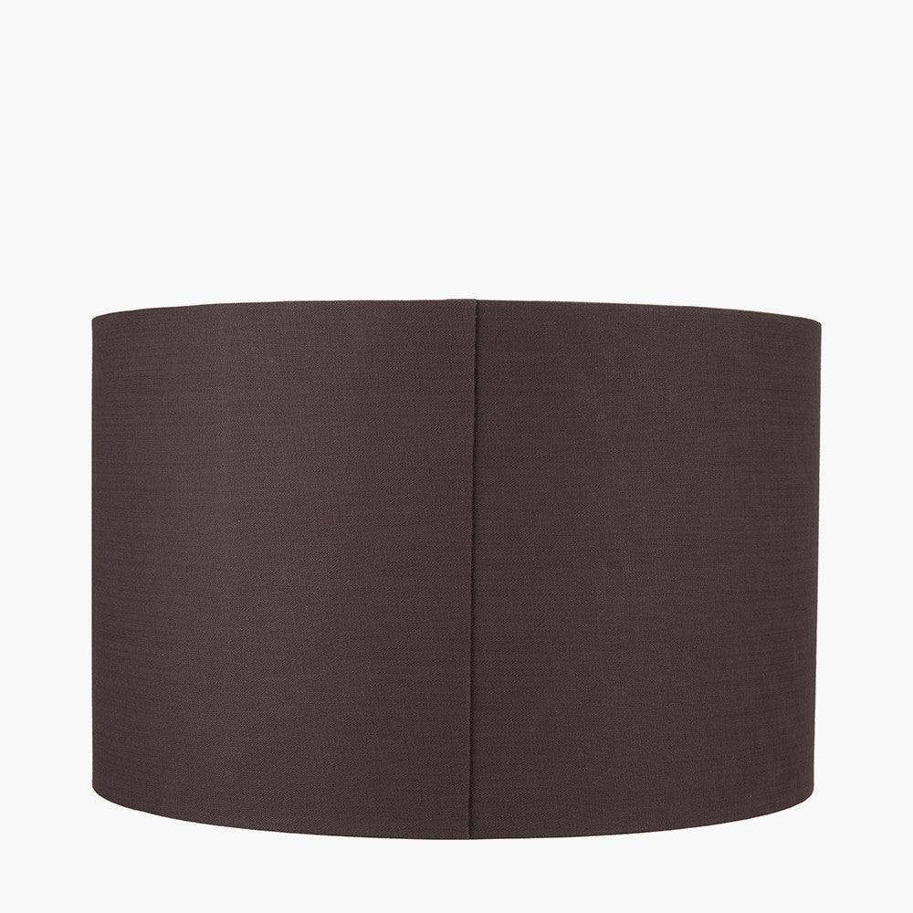 Lino 50cm Bitter Chocolate Self Lined Linen Cylinder Lampshade