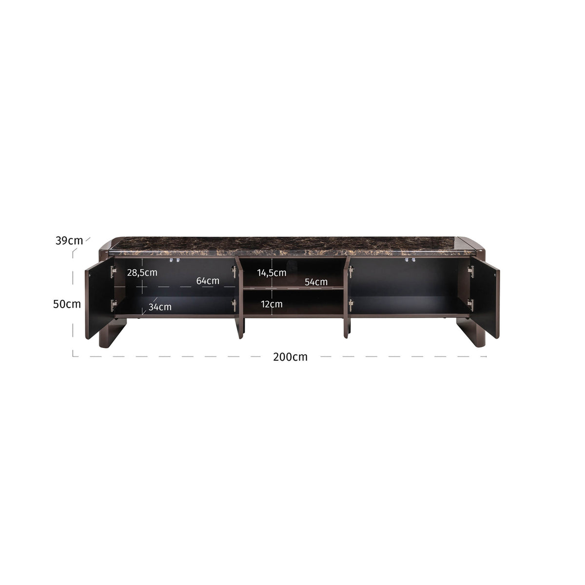 TV cabinet Almundi chocolat brown