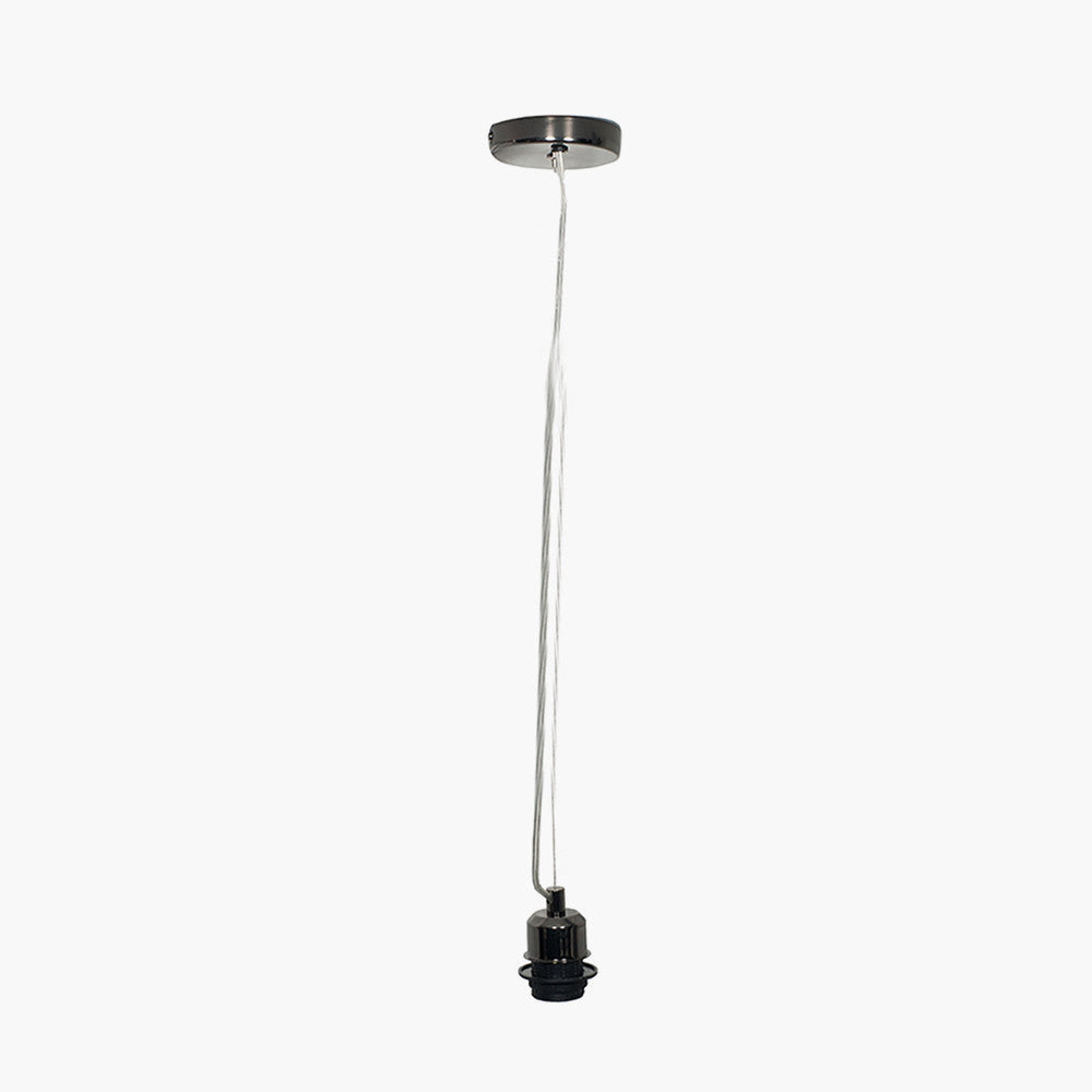 Black Chrome Contemporary Electrified E27 Ceiling Fitting