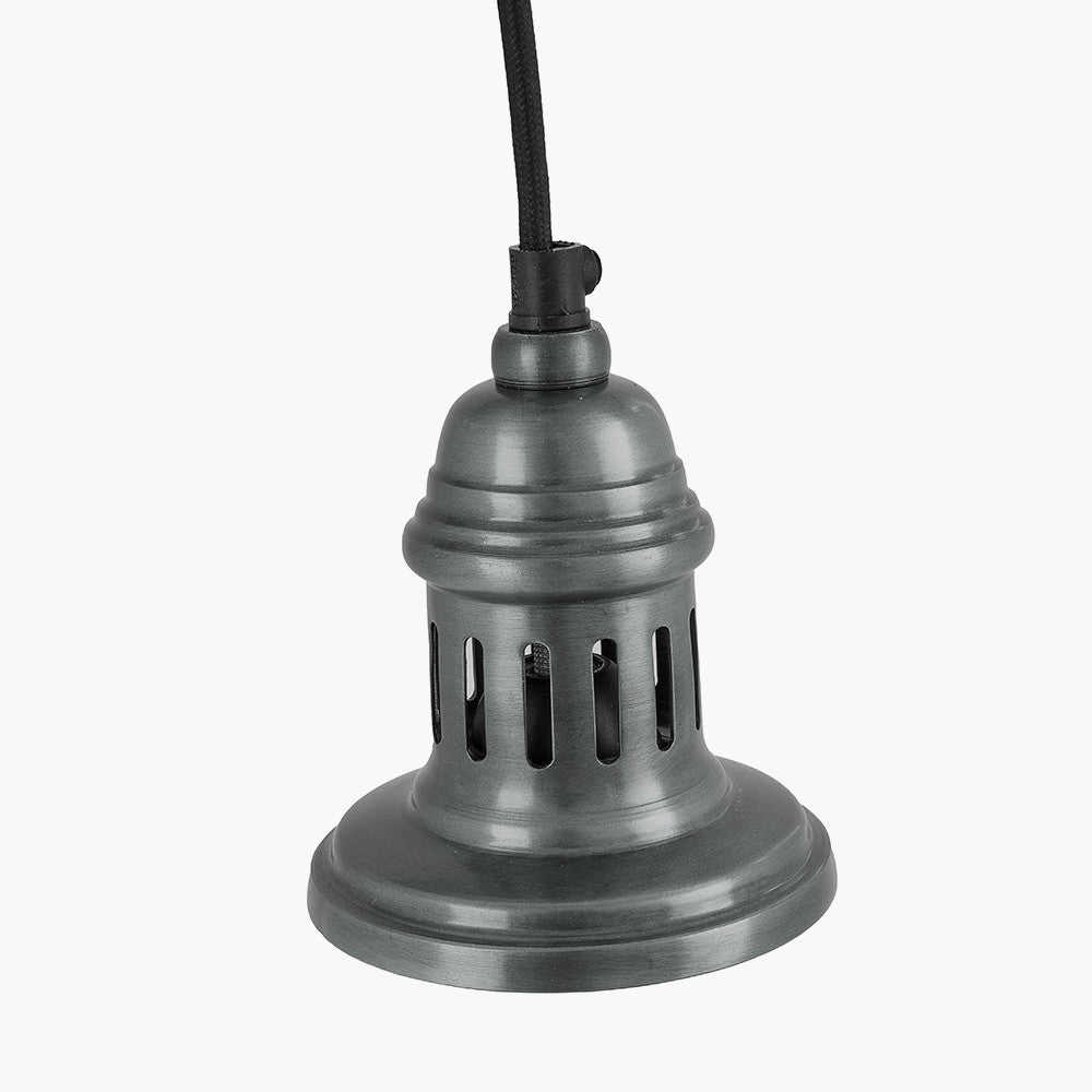 Dark Antique Silver Metal Electrical Ceiling Fitting for Café & Dome Pendants