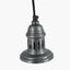 Dark Antique Silver Metal Electrical Ceiling Fitting for Café & Dome Pendants