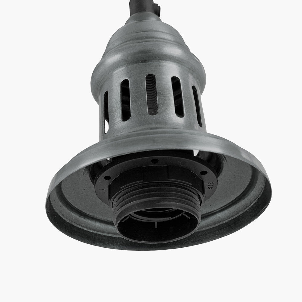 Dark Antique Silver Metal Electrical Ceiling Fitting for Café & Dome Pendants