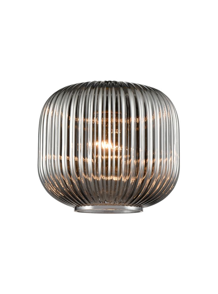 Ribbed Smoked Glass 200mm