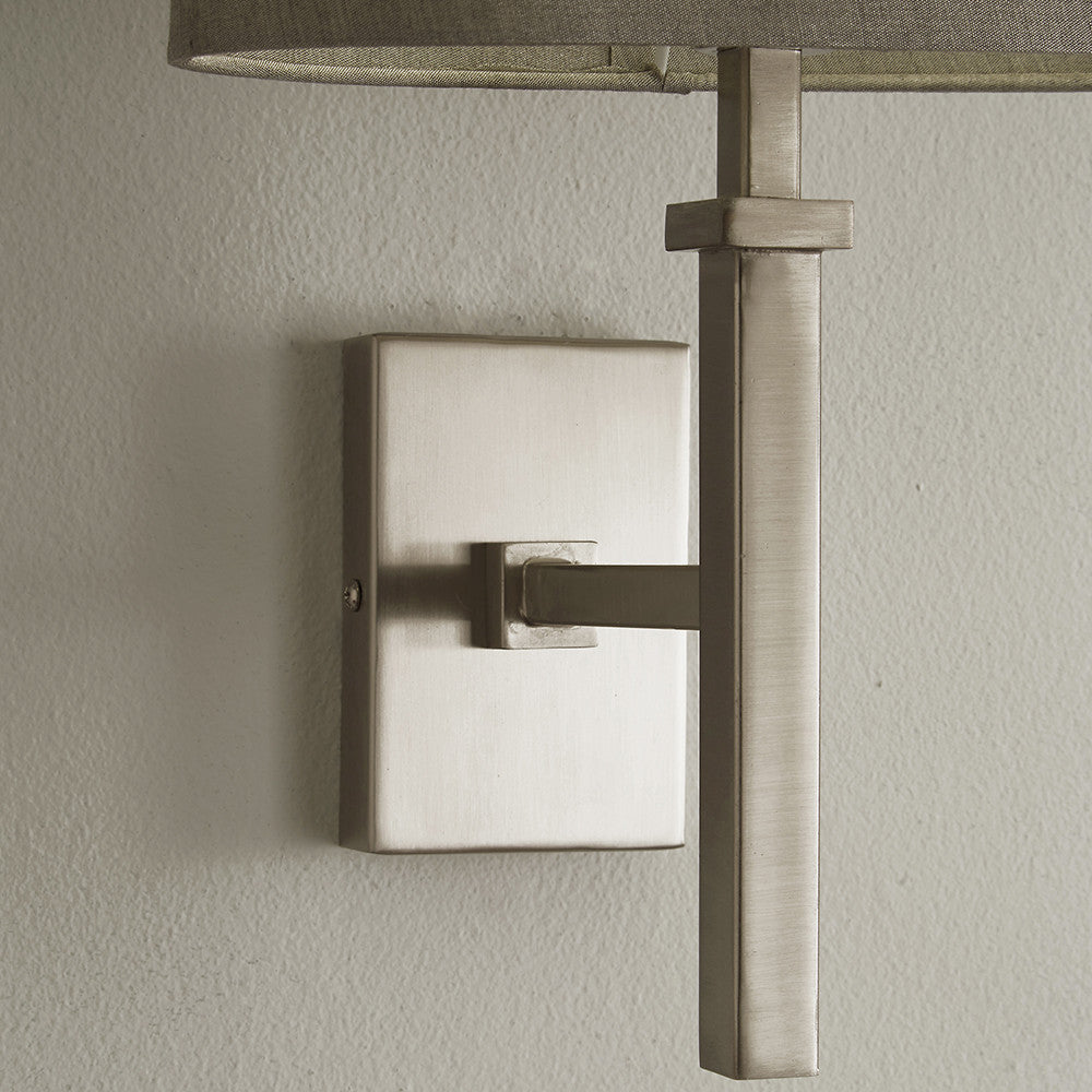 Hilton Satin Silver Metal Wall Light