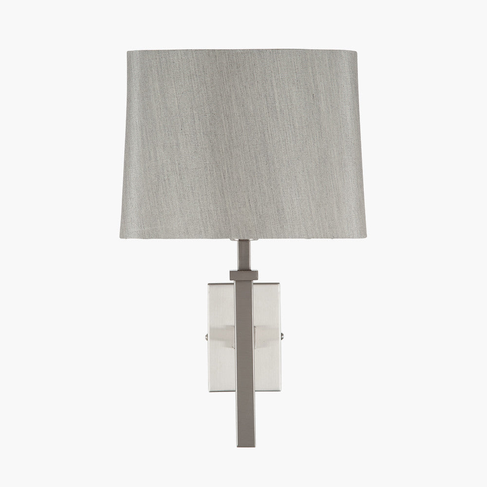 Hilton Satin Silver Metal Wall Light