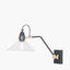 Canton Matt Black Metal and Clear Glass Cone Wall Light
