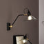 Canton Matt Black Metal and Clear Glass Cone Wall Light