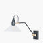 Canton Matt Black Metal and Clear Glass Cone Wall Light