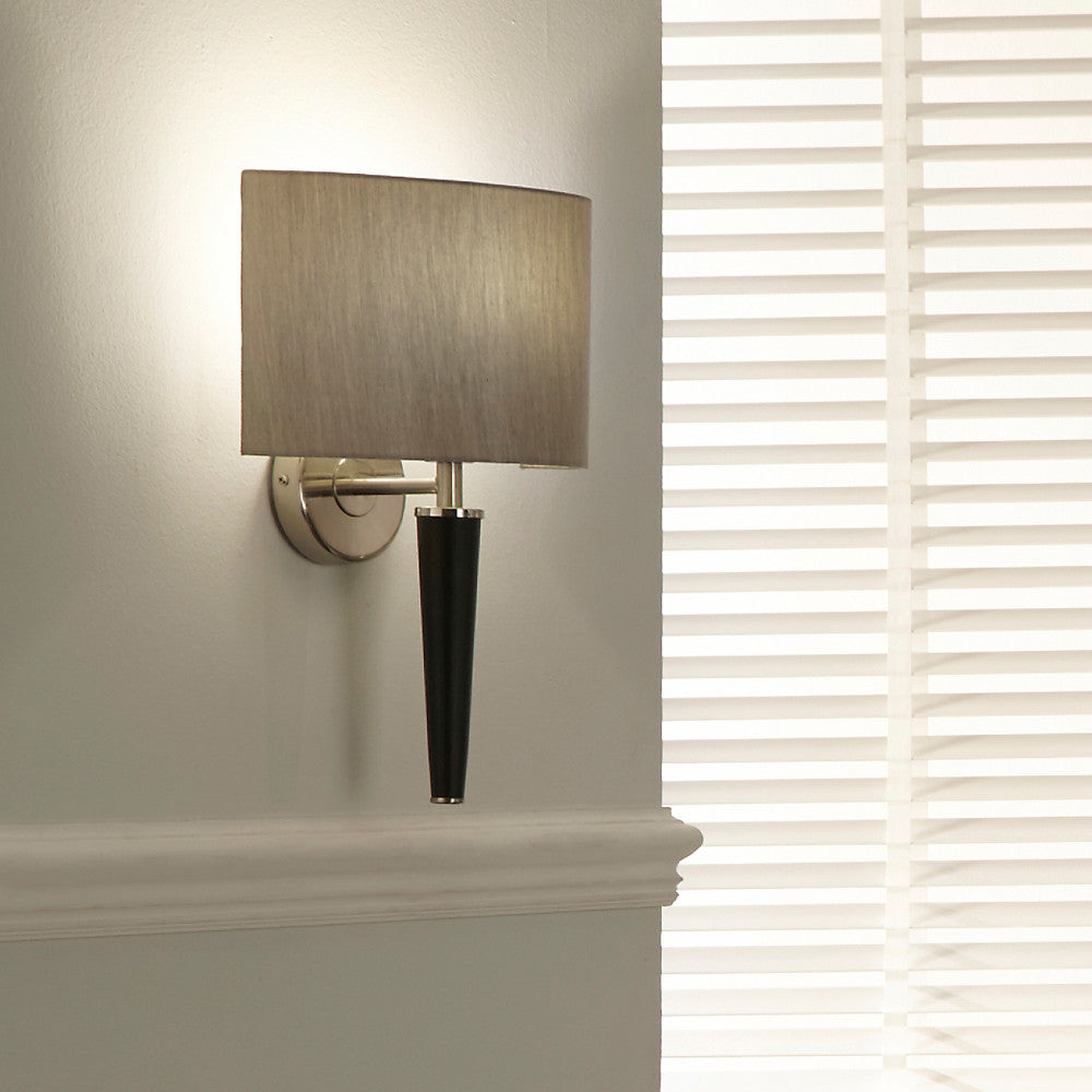 Lowry Brushed Silver and Matt Black Metal Wall Lamp