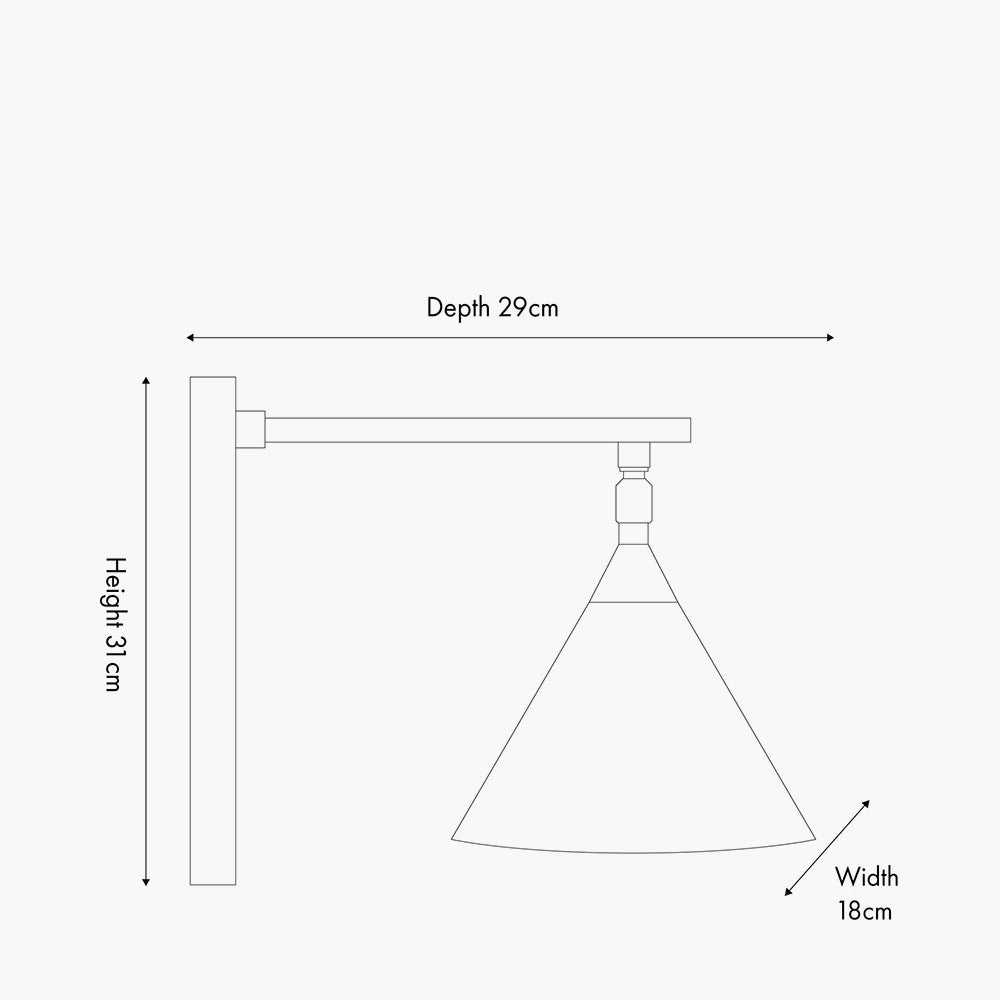 Zeta Matt Black and Antique Brass Wall Lamp