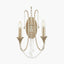 Belle Antique Silver Leaf Metal & Beaded 2 Light Wall Light
