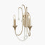 Belle Antique Silver Leaf Metal & Beaded 2 Light Wall Light