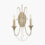 Belle Antique Silver Leaf Metal & Beaded 2 Light Wall Light