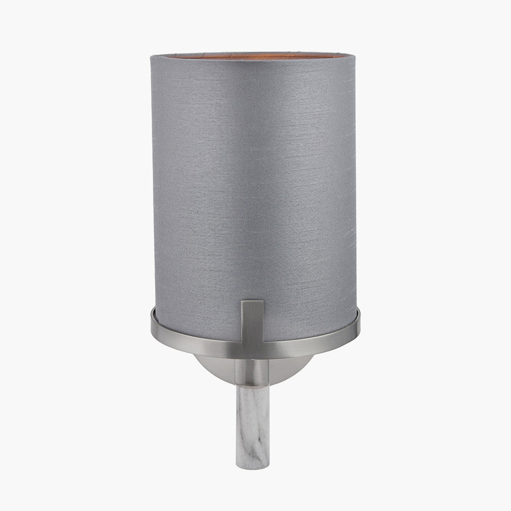 Midland Brushed Nickel and Grey Marble Effect Wall Light
