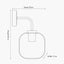 Florence Black Metal and Glass Wall Light