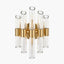 Brielle Clear Glass and Antique Brass 2 Wall Light