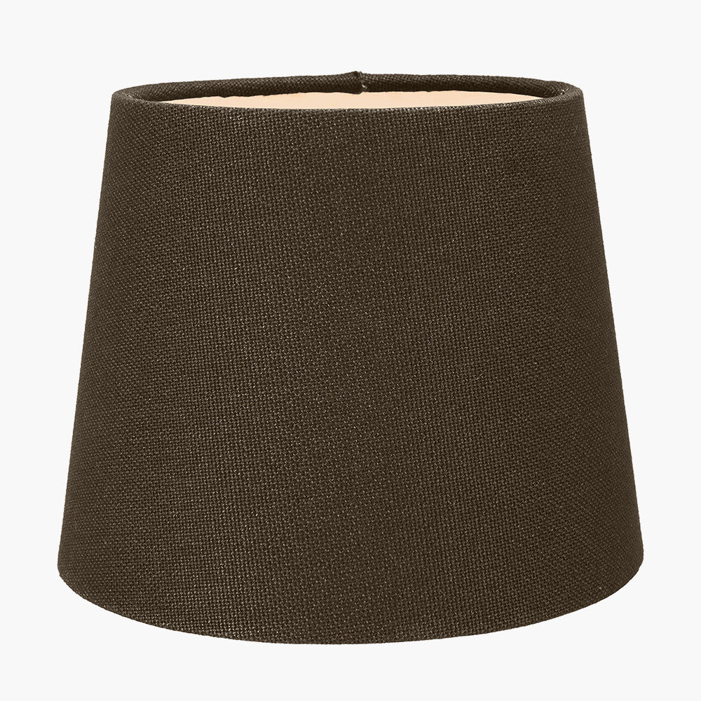 Piero Antique Bronze Metal Double Wall Light with Pelham 15cm Grey Handloom Tapered Lemon Clip Lampshades