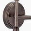 Piero Antique Bronze Metal Double Wall Light with Vienna 16cm Black Chevron Mushroom Pleat Lampshade
