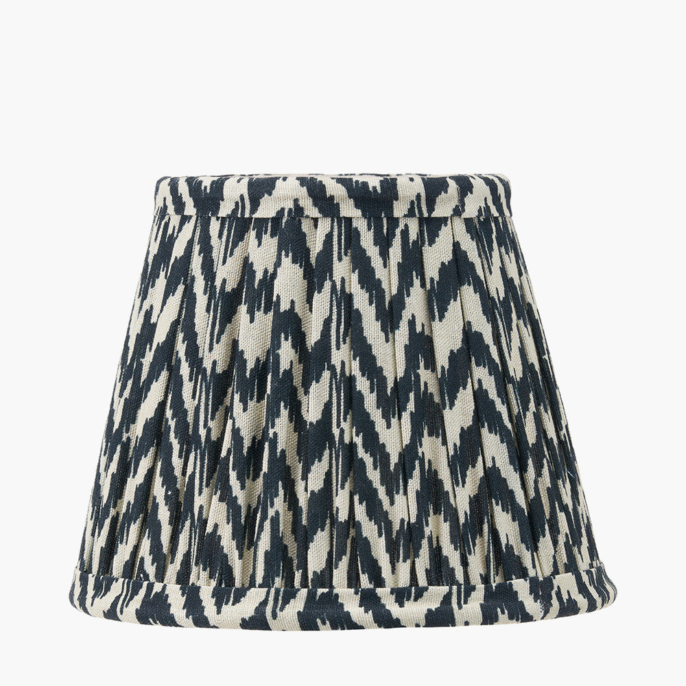 Piero Antique Bronze Metal Double Wall Light with Vienna 16cm Black Chevron Mushroom Pleat Lampshade