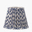 Piero Antique Bronze Metal Double Wall Light with Vienna 16cm Blue Chevron Mushroom Pleat Lampshade