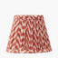 Piero Antique Bronze Metal Double Wall Light with Vienna 16cm Red Chevron Mushroom Pleat Lampshade