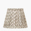 Piero Antique Bronze Metal Double Wall Light with Vienna 16cm Taupe Chevron Mushroom Pleat Lampshade