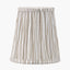 Piero Antique Bronze Metal Double Wall Light with Thiago 14cm Natural Stripe Mushroom Pleat Tall Tapered Candle Clip Lampshade