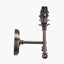 Piero Antique Bronze Metal Double Wall Light with Ornella 16cm Green Floral Design Mushroom Pleat Tapered Lamp Shade