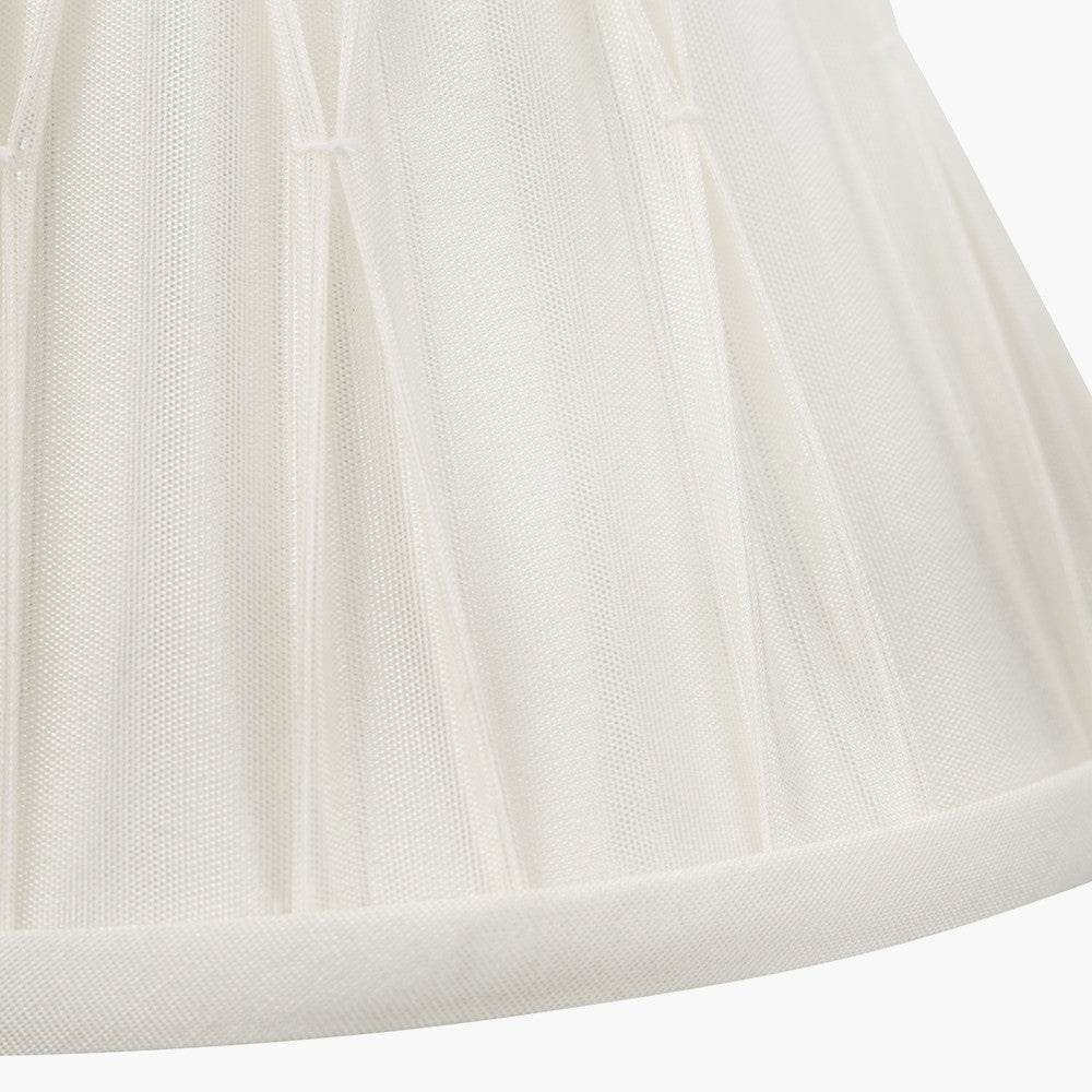 Piero Antique Bronze Metal Double Wall Light with Garbo 15cm Cream Silk Mix Pinch Pleat Tapered Candle Clip Lampshade