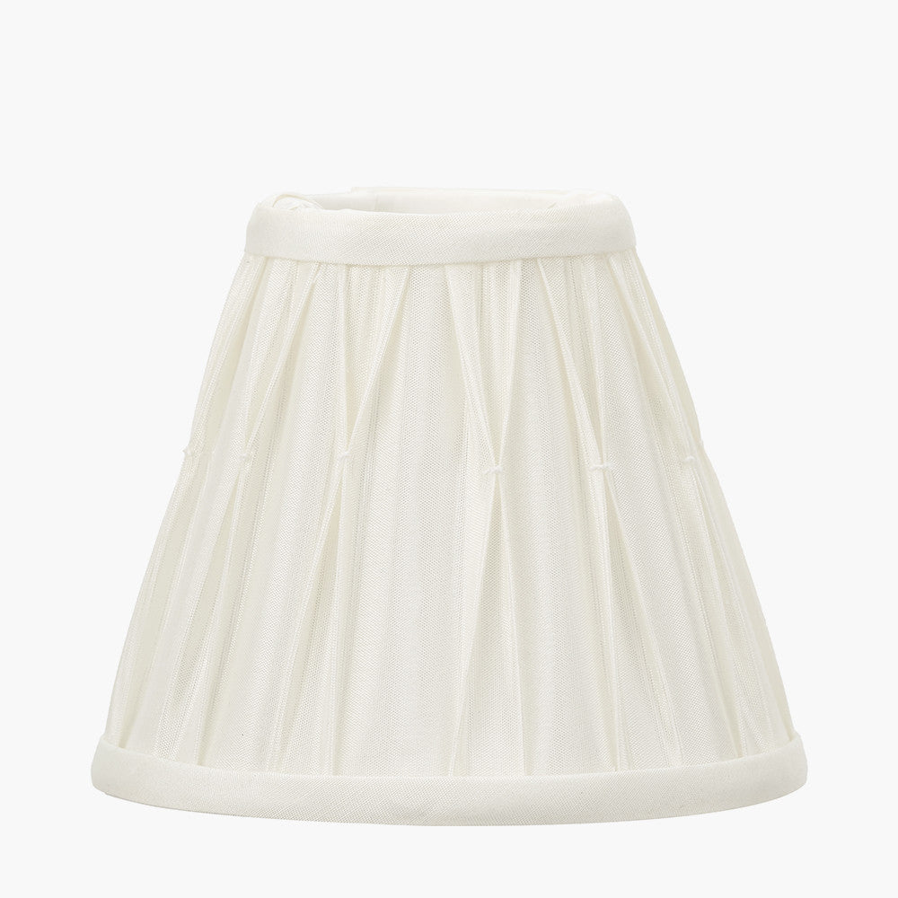 Piero Antique Bronze Metal Double Wall Light with Garbo 15cm Cream Silk Mix Pinch Pleat Tapered Candle Clip Lampshade