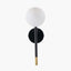Wanda White Orb and Black Metal Wall Light
