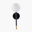 Wanda White Orb and Black Metal Wall Light