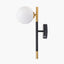 Wanda White Orb and Black Metal Wall Light