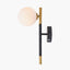 Wanda White Orb and Black Metal Wall Light