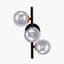 Blair Smoke Glass Ball and Black Metal Wall Light