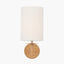Bonham Natural Wood Veneer and Silver Metal Wall Light