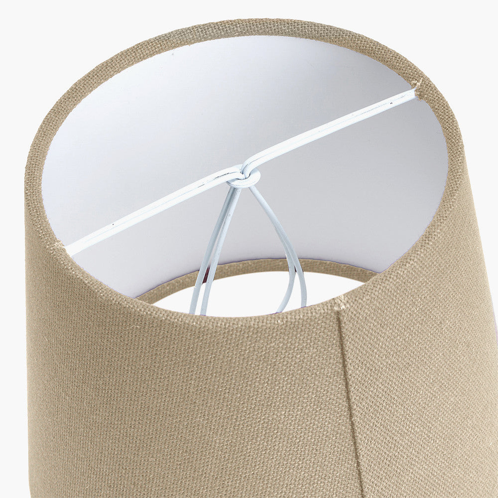 Salvatore Antique Silver Metal Double Wall Light with Pelham 15cm Taupe Handloom Tapered Candle Clip Lampshades