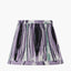 Salvatore Antique Silver Metal Double Wall Light with Izara 16cm Lilac Ikat Patterned Mushroom Pleat Tapered Lampshade