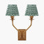 Tatiana Antique Brass Metal Double Wall Light with Vienna 16cm Forest Green Chevron Mushroom Pleat Lampshade