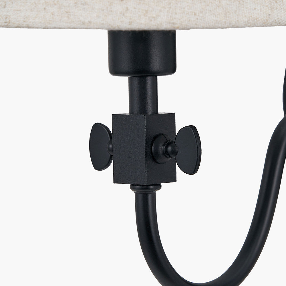 Ari Black Metal Curved Arm Wall Light