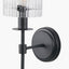 Clara Ribbed Glass Black Metal Cylinder Wall Light