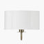 Seraphine Matt Antique Brass Metal and White Cotton Mix Scallop Half Shaded Wall Light