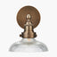 Bowery Ribbed Glass with Antique Brass Fitting Wall Light