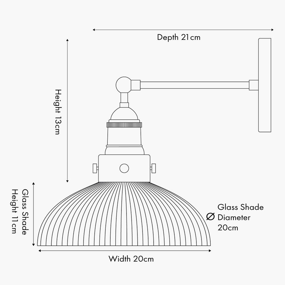 Bowery Ribbed Glass with Antique Bronze Fitting Wall Light