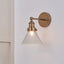 Lenox Conical Ribbed Glass with Antique Brass Fitting Wall Light